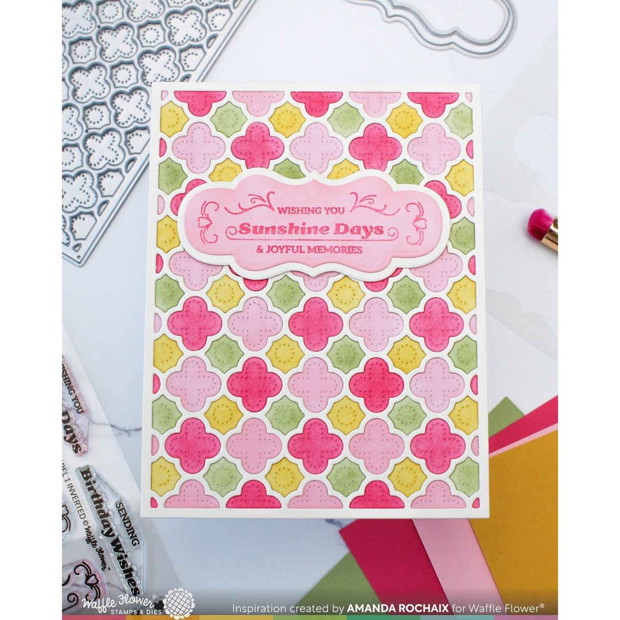 Waffle Flower Vintage Label 1 Die
