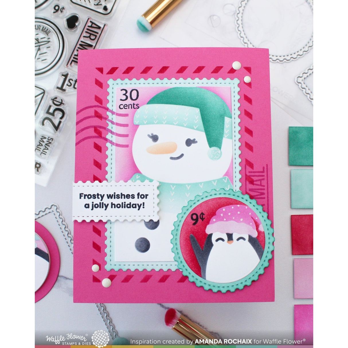 Waffle Flower Nesting Postage Collage Die