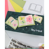 Waffle Flower Open Book Trio Sentiments Stamp Set