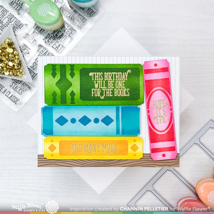 Waffle Flower Simple Books Stencil