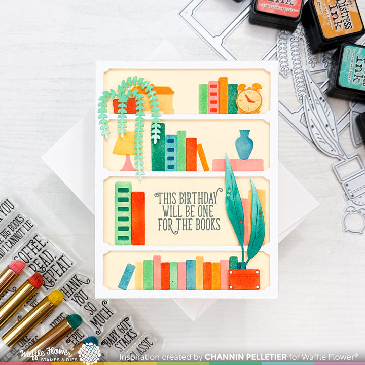 Waffle Flower Simple Shelves Stencil Duo