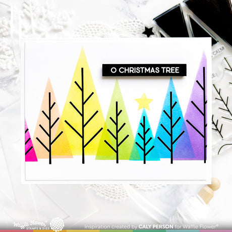Waffle Flower Triangle Trees Coloring Stencil
