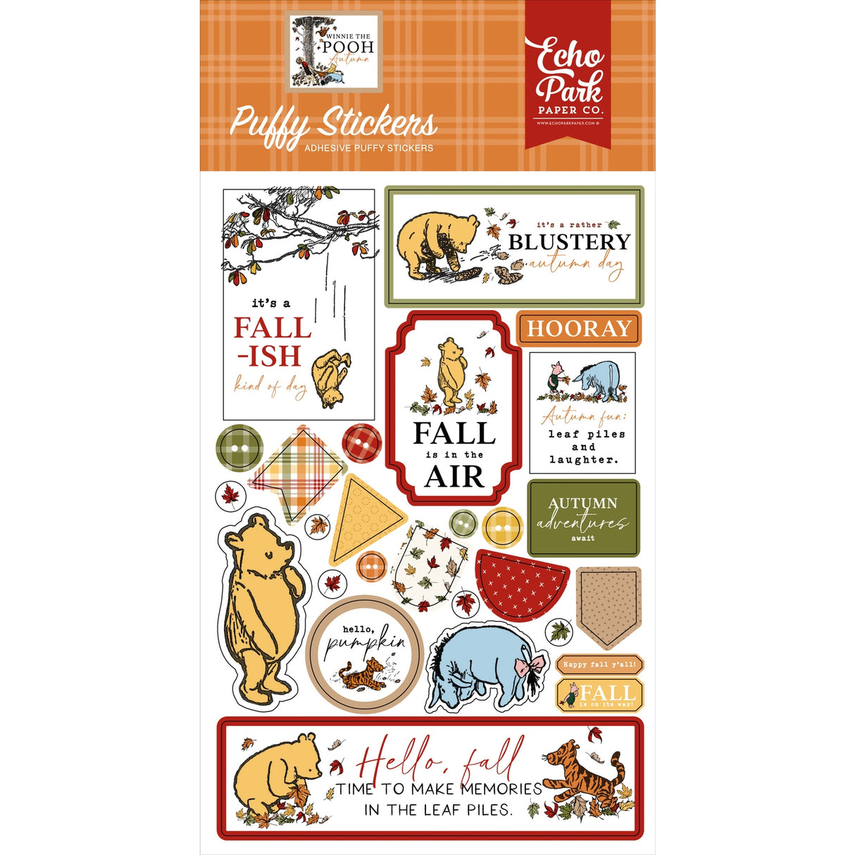 *COMING SOON* Echo Park Winnie The Pooh Autumn Puffy Stickers