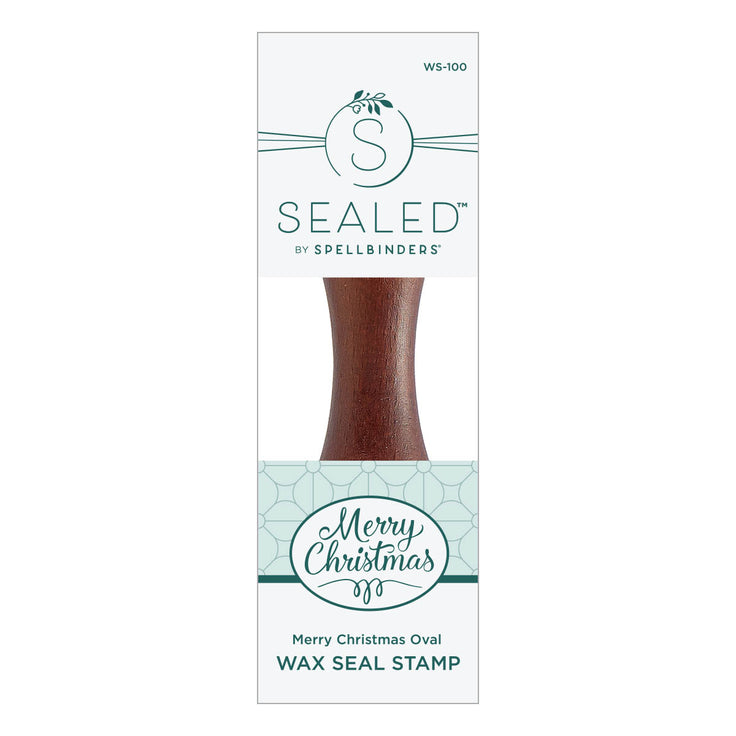 Spellbinders Merry Christmas Oval Wax Seal Stamp - Sealed for Christmas Collection
