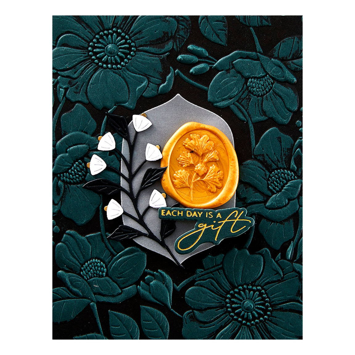 Spellbinders Gingko Leaves 3D Wax Seal Stamp - Woodland Tales Collection