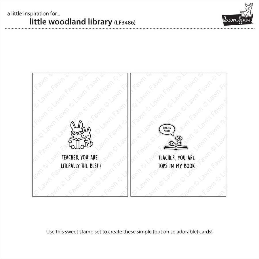 Lawn Fawn Little Woodland Library Stamp, Die & Stencil Bundle