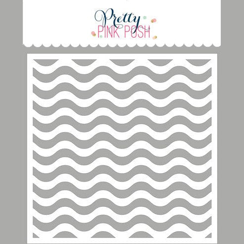 Pretty Pink Posh Wavy Stripes Stencil