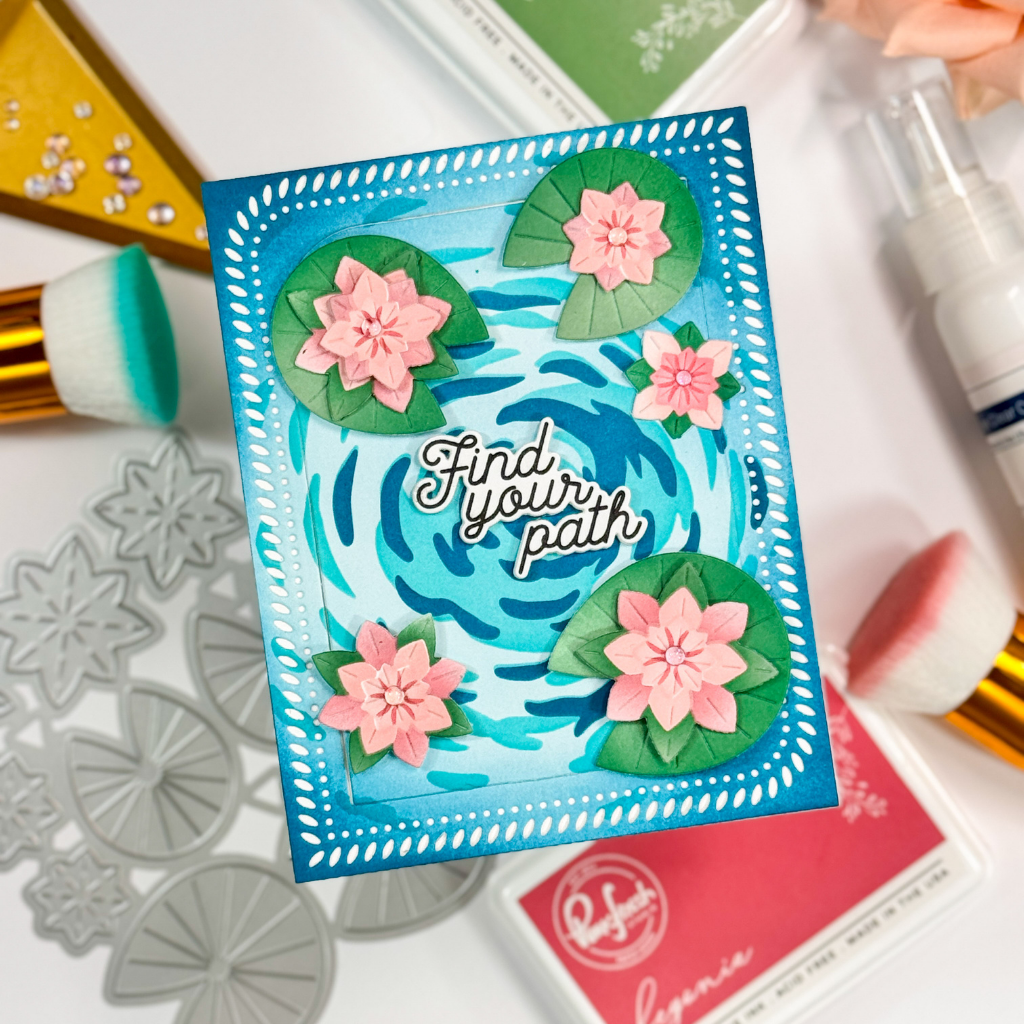 Pinkfresh Studio Tranquil Water Lilies stencil