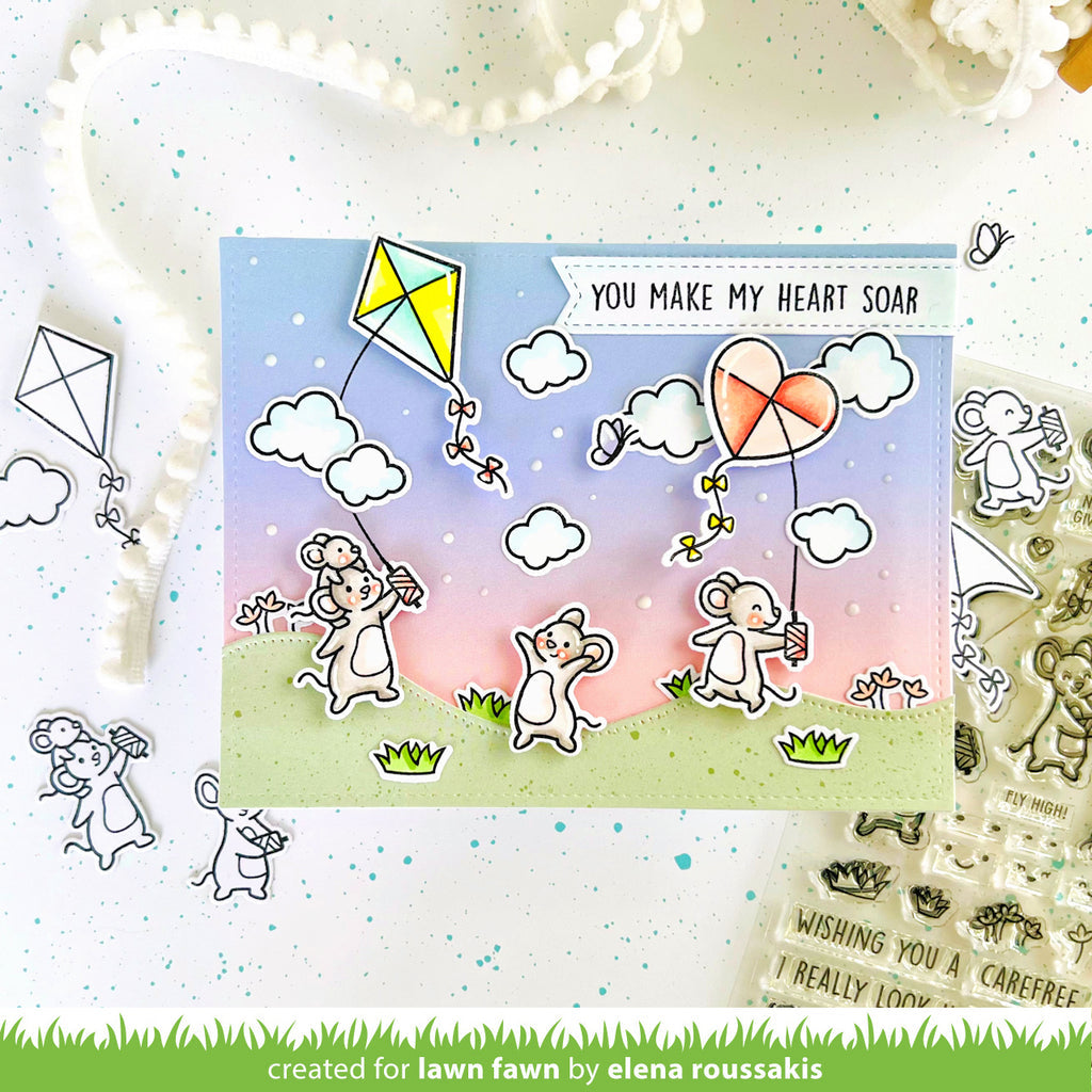 Lawn Fawn Whoosh, Kites! Stamp and Die Set Bundle