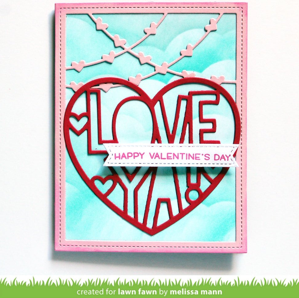 Lawn Fawn Heart Garland Backdrop Die