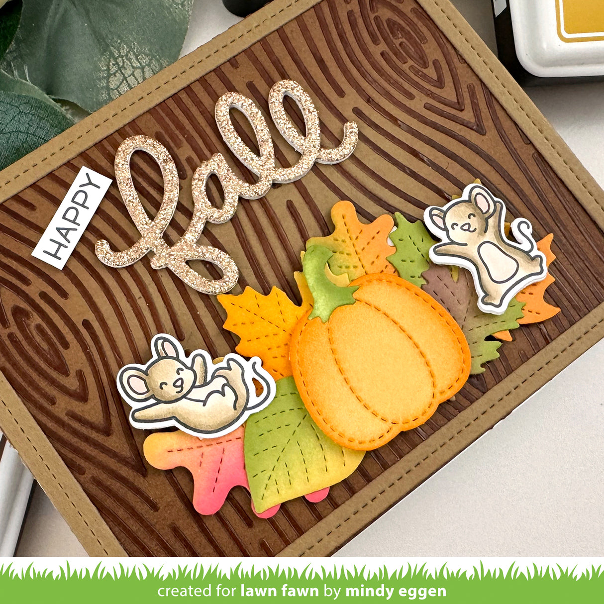 Lawn Fawn woodgrain stencil
