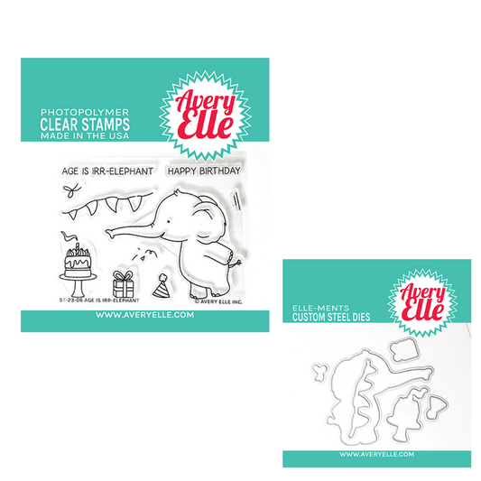 Avery Elle Age is Irr-elephant Clear Stamp & Die Set Bundle