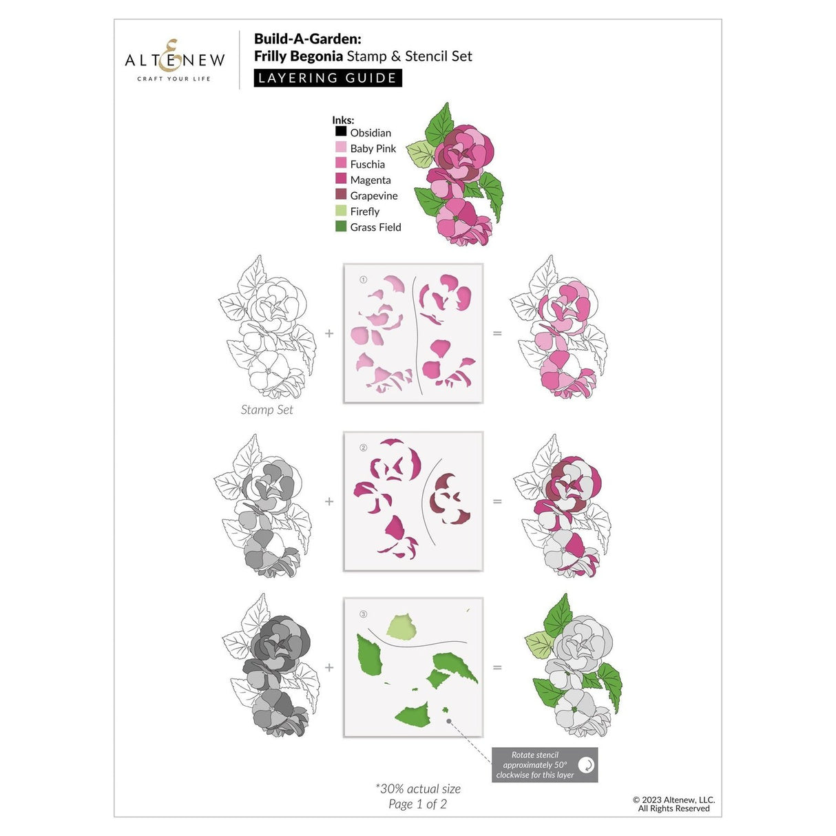 Altenew Build-A-Garden: Frilly Begonia & Add-on Die Bundle