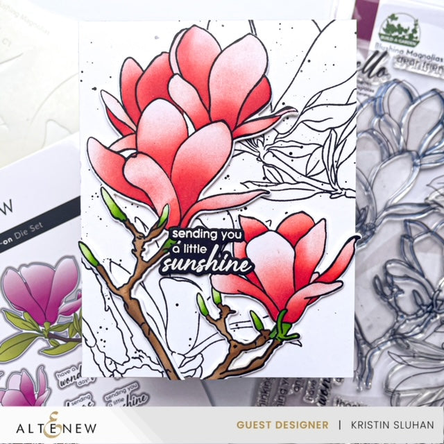 Altenew Build-a-Garden: Blushing Magnolias Stamp, Die & Stencil Bundle
