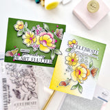 Pinkfresh Studio Butterflies in Bloom Stamp, Die, Stencil & Press Plate Bundle