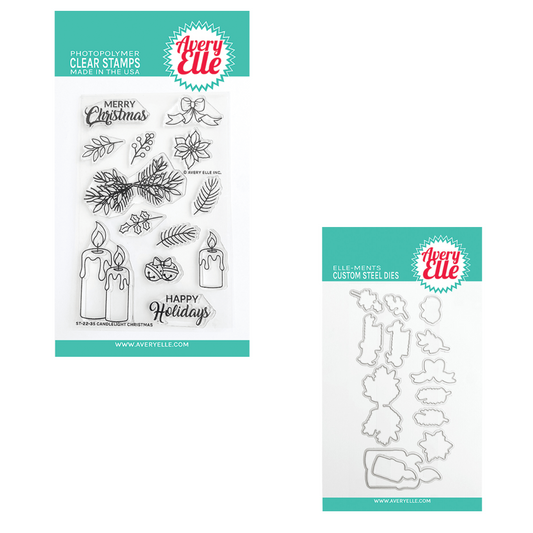 Avery Elle Candlelight Christmas Clear Stamp & Die Set Bundle