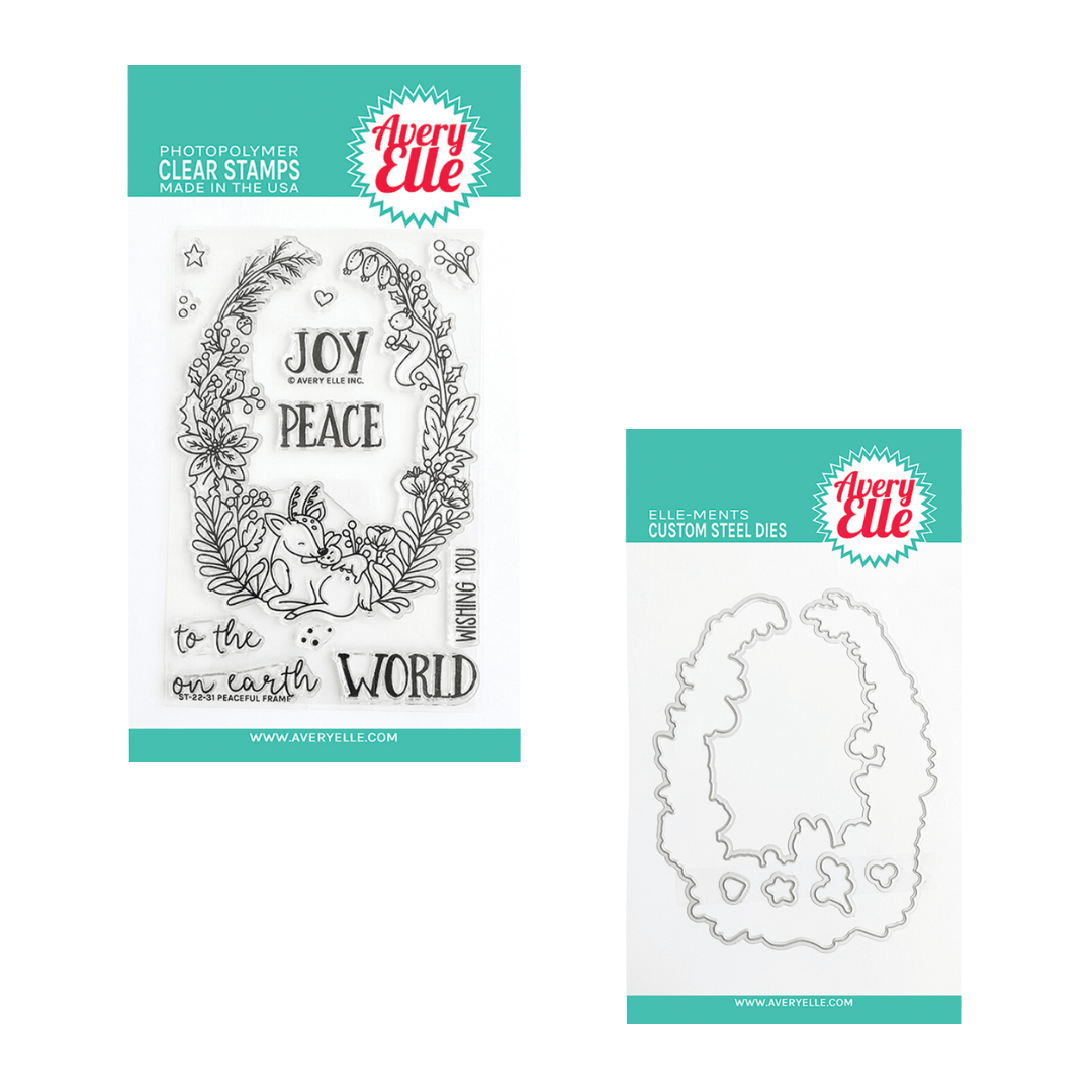 Avery Elle Peaceful Frame Clear Stamp & Die Set Bundle