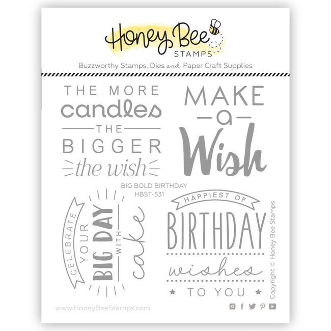 Honey Bee Big Bold Birthday 4 x 4 Stamp & Die Set Bundle