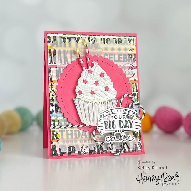 Honey Bee Big Bold Birthday 4 x 4 Stamp & Die Set Bundle