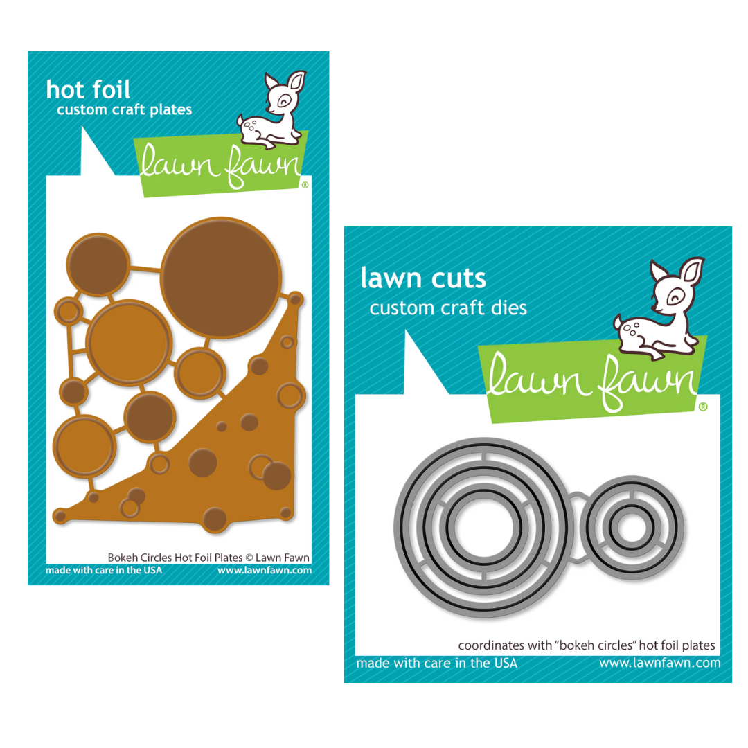 Lawn Fawn Bokeh Circles Hot Foil Plates & Die Set Bundle