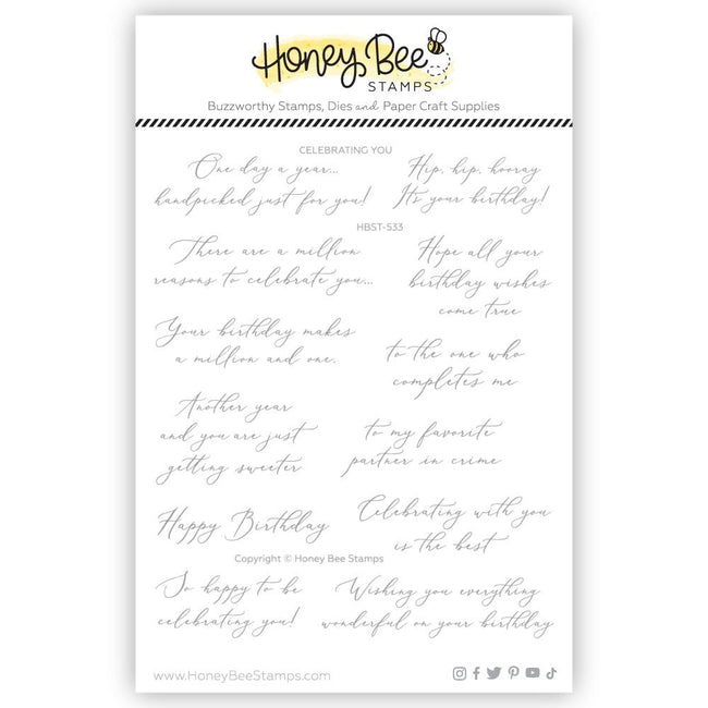 Honey Bee Celebrating You Stamp & Die Set Bundle