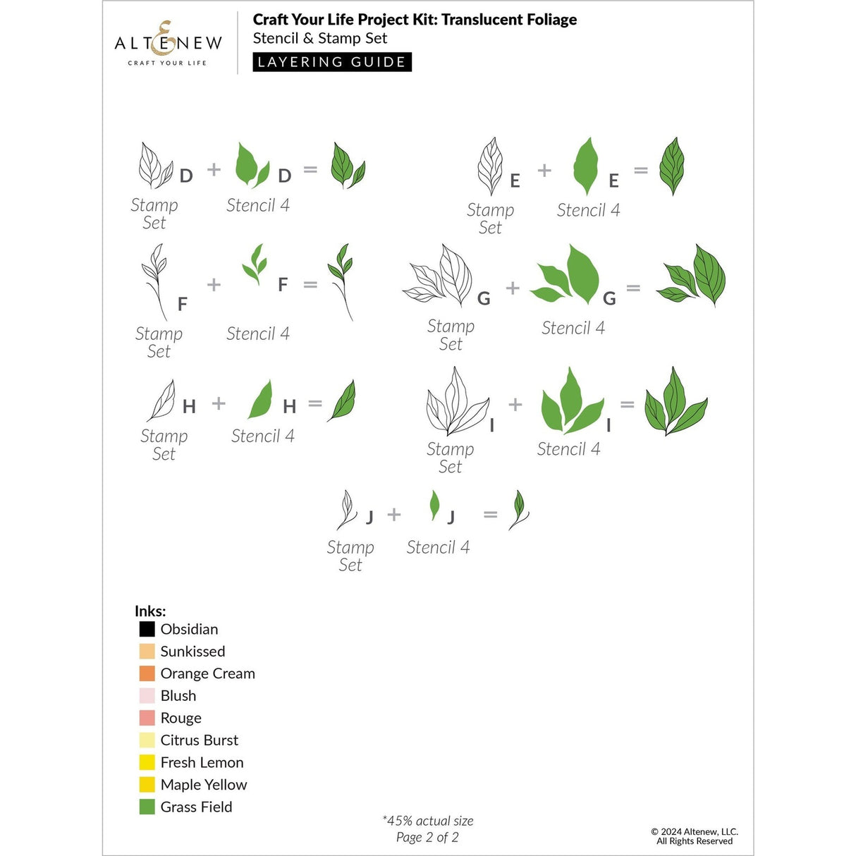 Altenew Craft Your Life Project Kit: Translucent Foliage