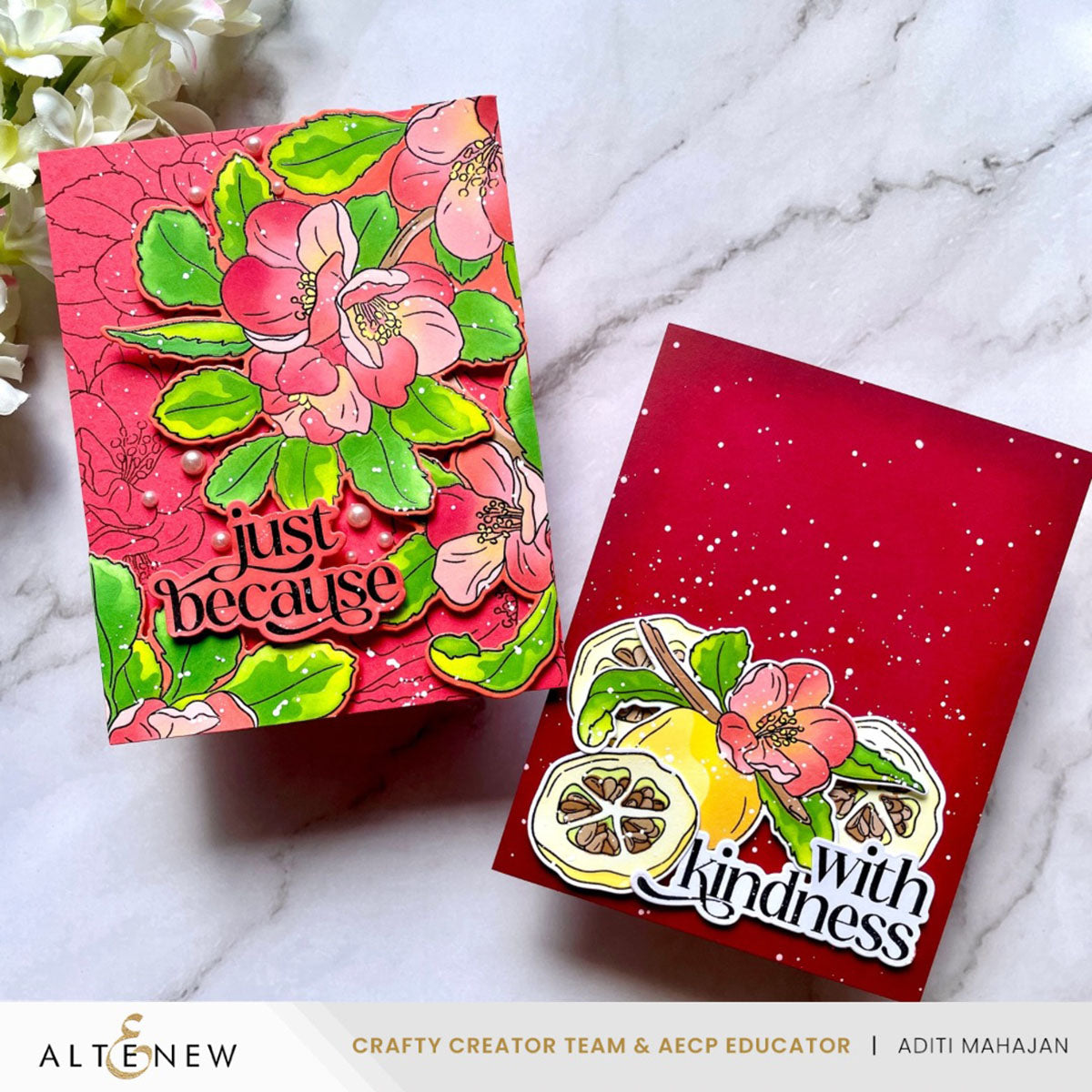 Altenew Flowering Quince Stamp & Die Set