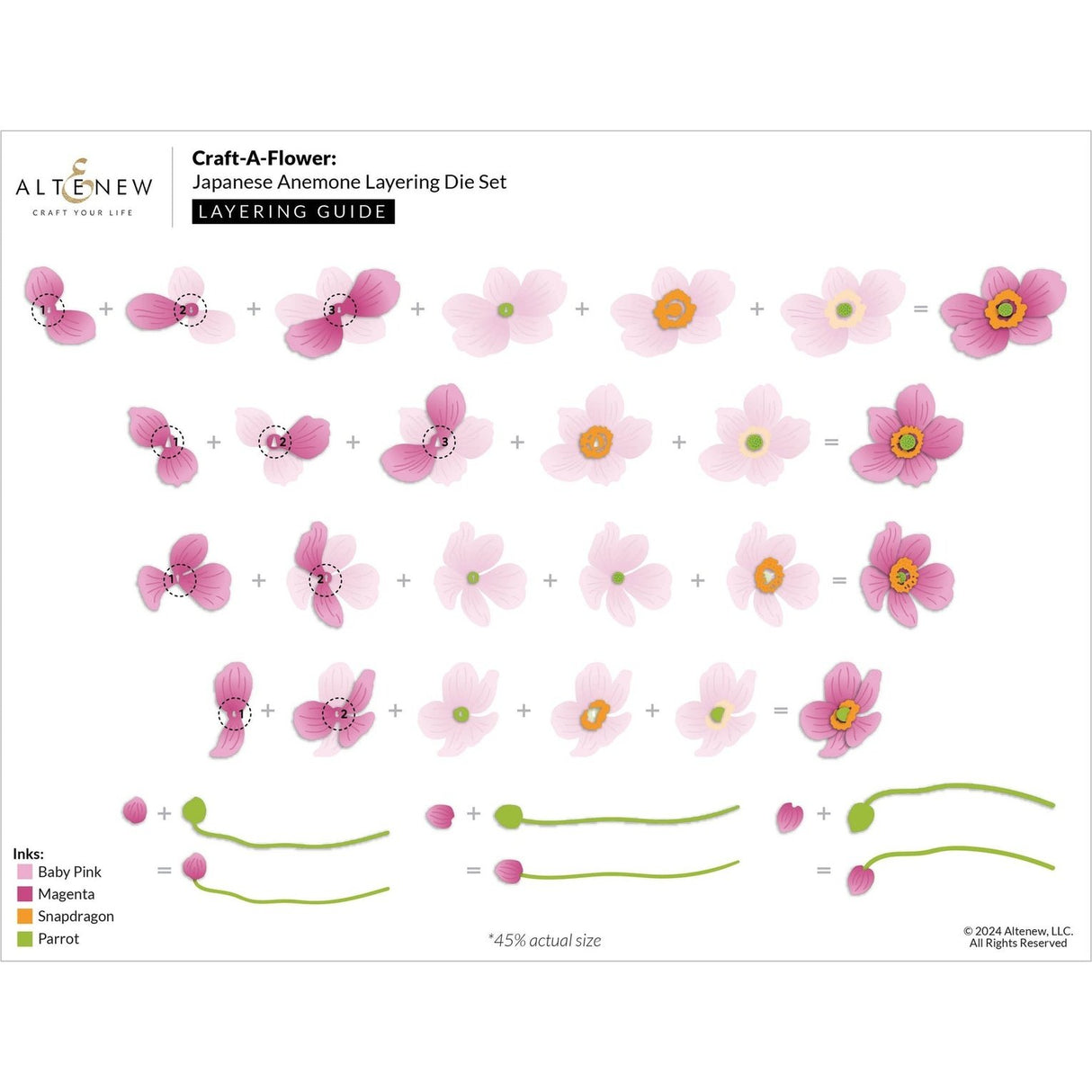 Altenew Craft-a-Flower: Japanese Anemone Layering Die Set