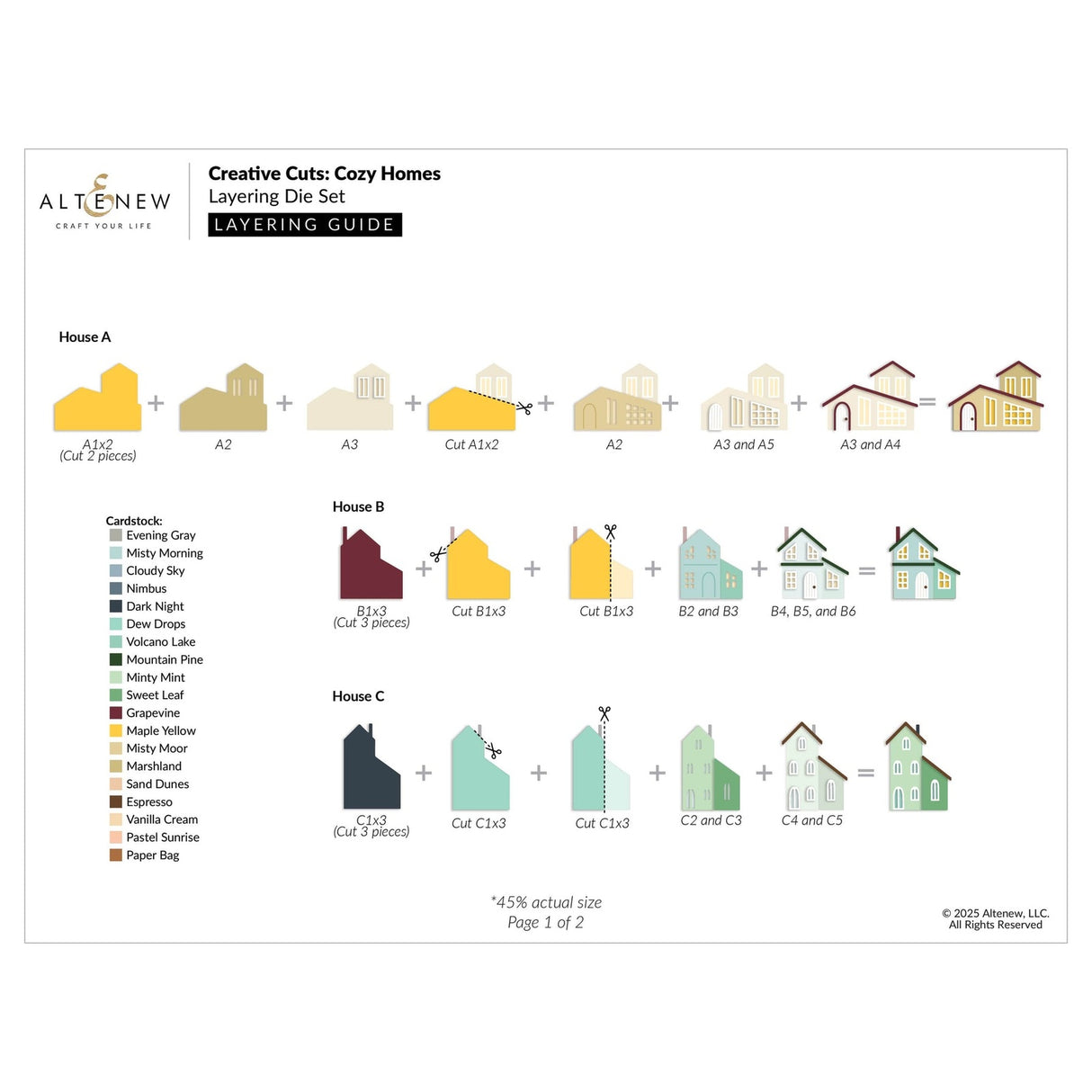 Altenew Creative Cuts: Cozy Homes Layering Die Set