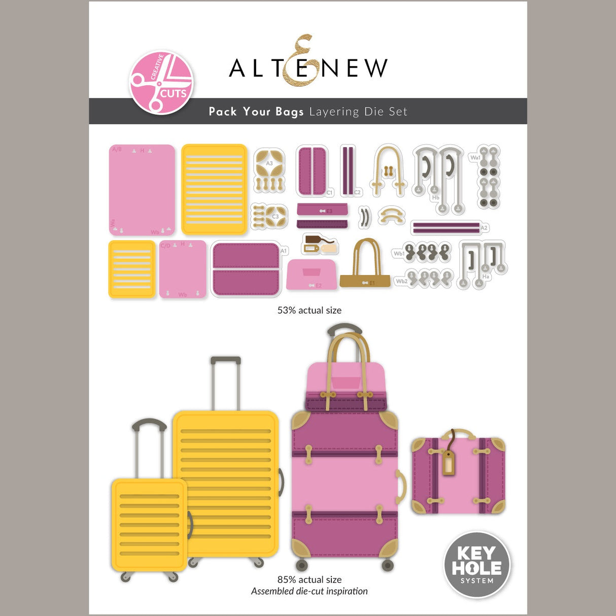 Altenew Creative Cuts: Pack Your Bags Layering Die Set