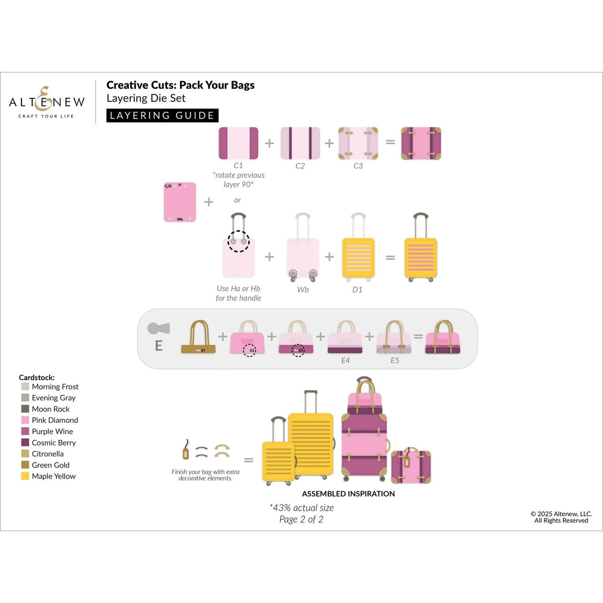 Altenew Creative Cuts: Pack Your Bags Layering Die Set