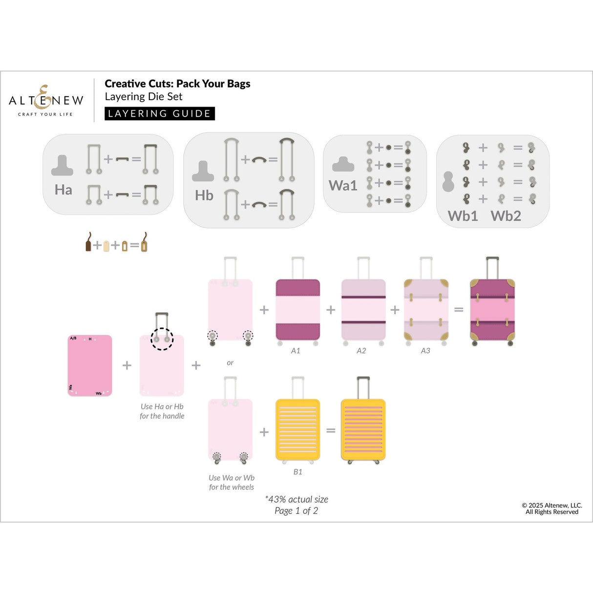 Altenew Creative Cuts: Pack Your Bags Layering Die Set
