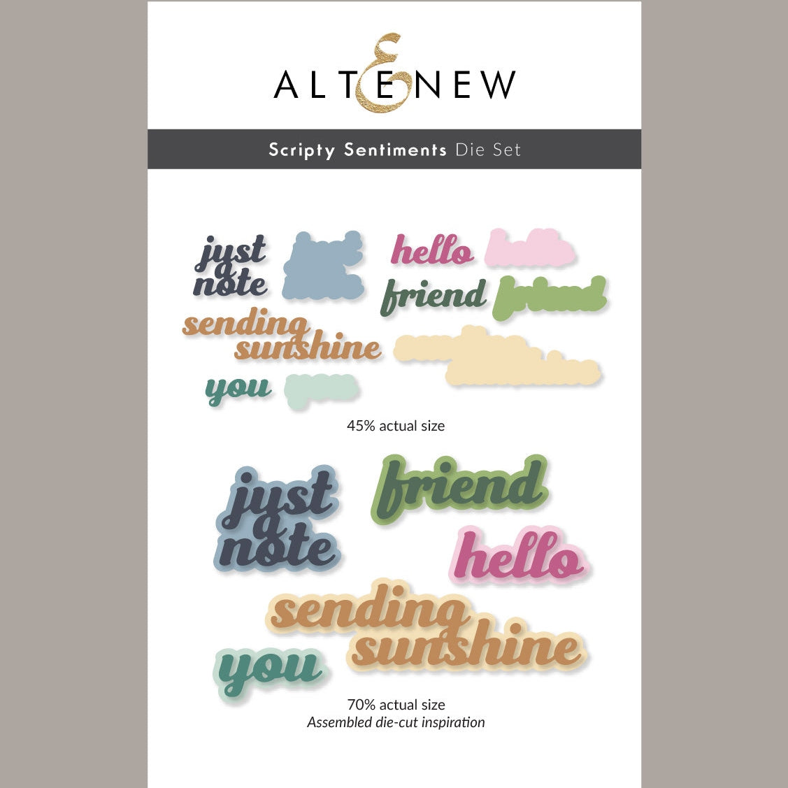 Altenew Scripty Sentiments Die Set