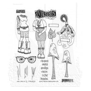 Stampers Anonymous Dyan Reaveley's Dylusions Cling Mount Stamps: Dinky Dolls Set 2