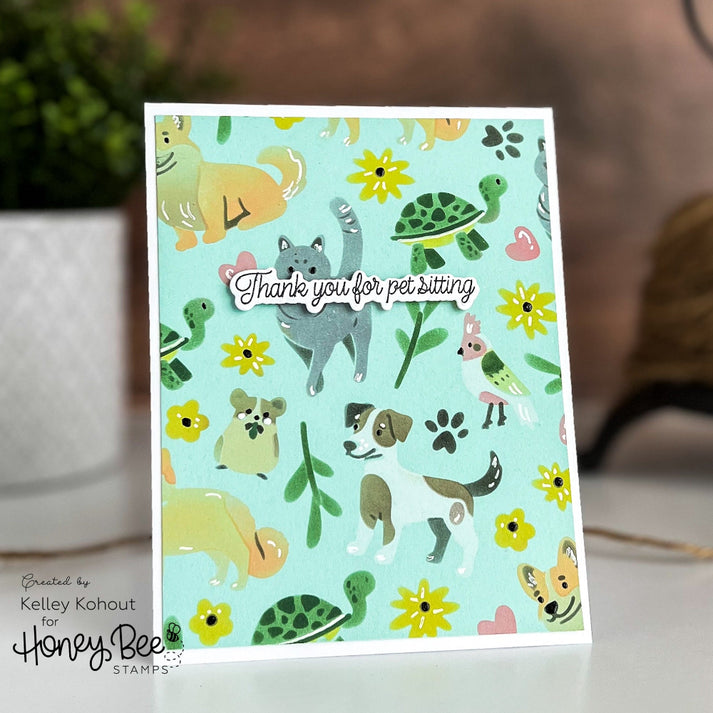 Honey Bee Stamps Pet Friends Stencil & Coordinating Honey Cuts Bundle