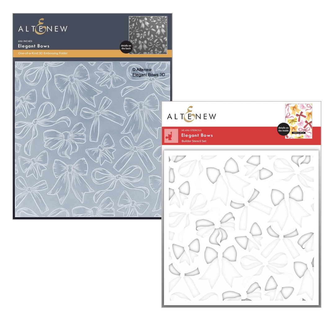 Altenew Elegant Bows Stencil & Embossing Folder Bundle