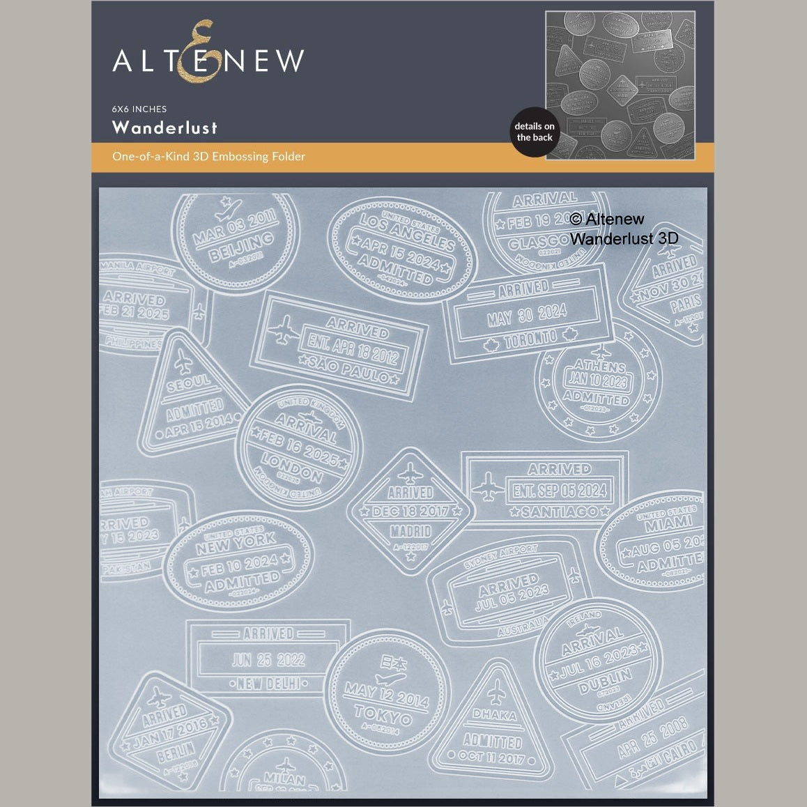 Altenew Wanderlust 3D Embossing Folder