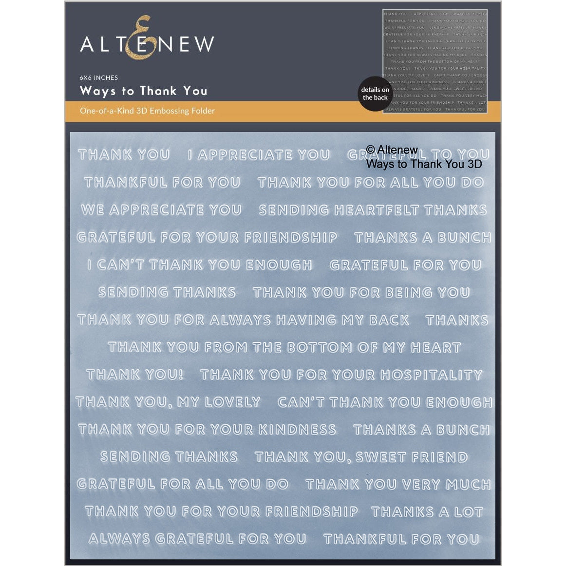 Altenew Ways to Thank You 3D Embossing Folder