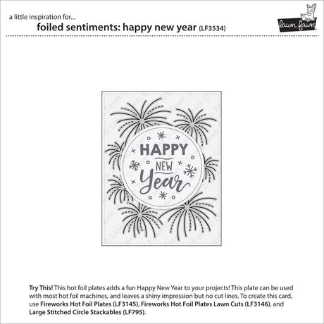 Lawn Fawn Foiled Sentiments: Happy New Year