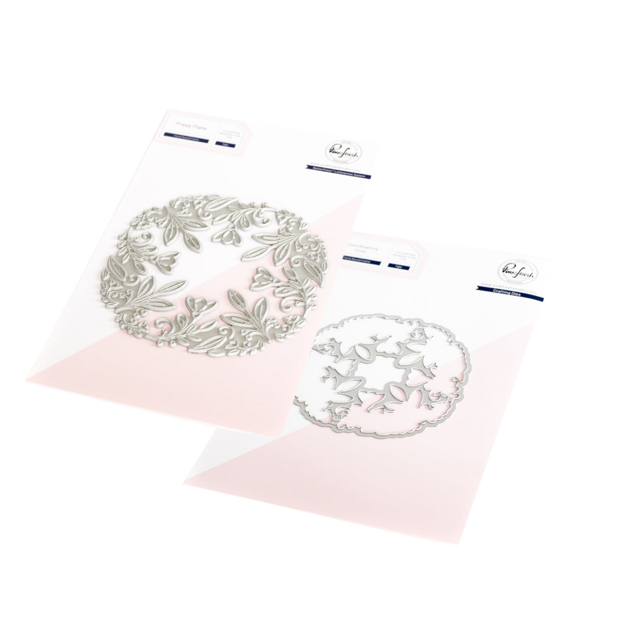 Pinkfresh Studio Floral Round Frame Press Plate & Die Set Bundle