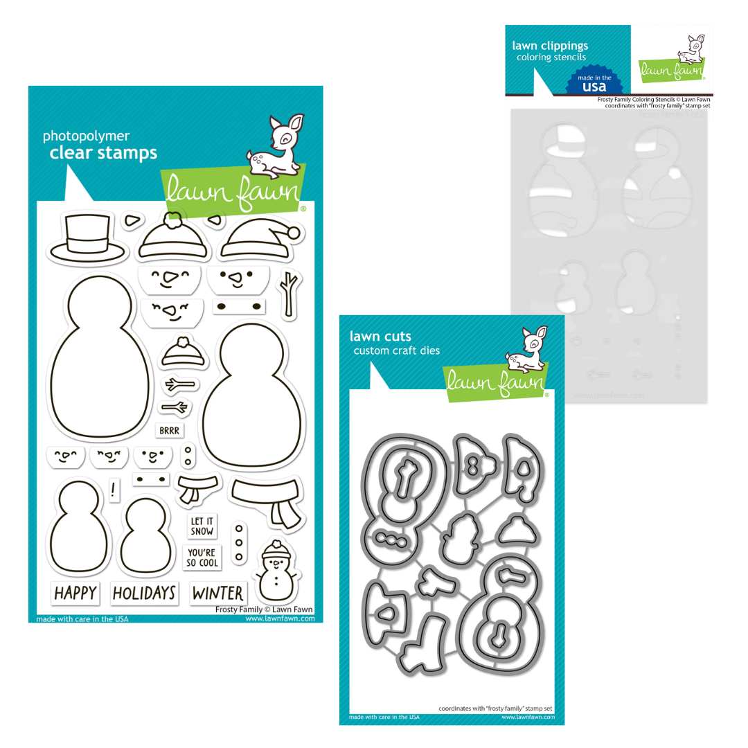 Lawn Fawn Frosty Family Stamp, Die & Stencil Bundle – CraftnCreate