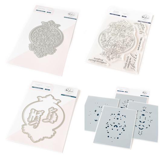 Pinkfresh Studio Garden Tapestry Stamp, Die, Stencil & Press Plate Bundle