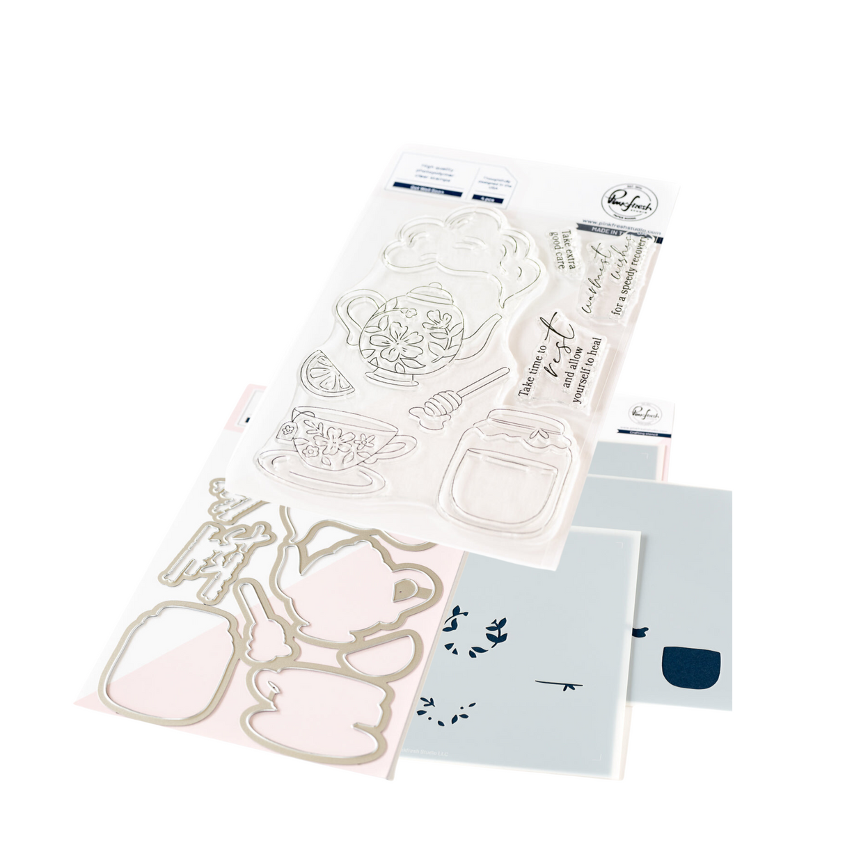 Pinkfresh Studio Get Well Soon Stamp, Die & Stencil Bundle