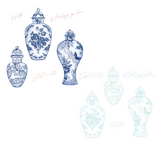 Honey Bee Stamps Ornate Ginger Jars Stamp, Honey Cuts & Stencil Bundle