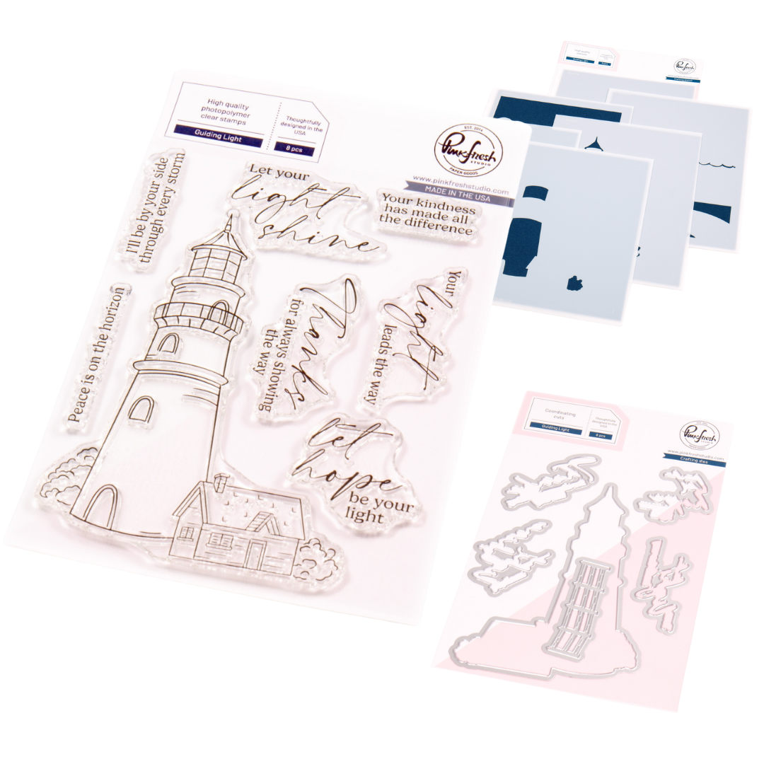 Pinkfresh Studio Guiding Light Stamp Die & Stencil Bundle