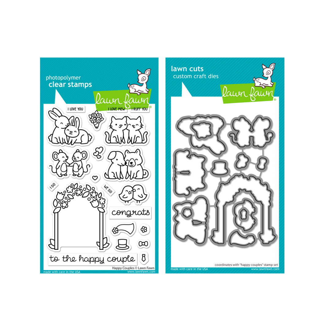 Lawn Fawn Happy Couples Stamp and Die Set Bundle