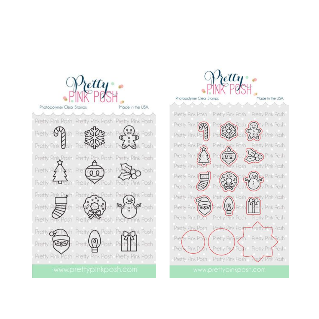 Pretty Pink Posh Holiday Icons Stamp & Die Set Bundle