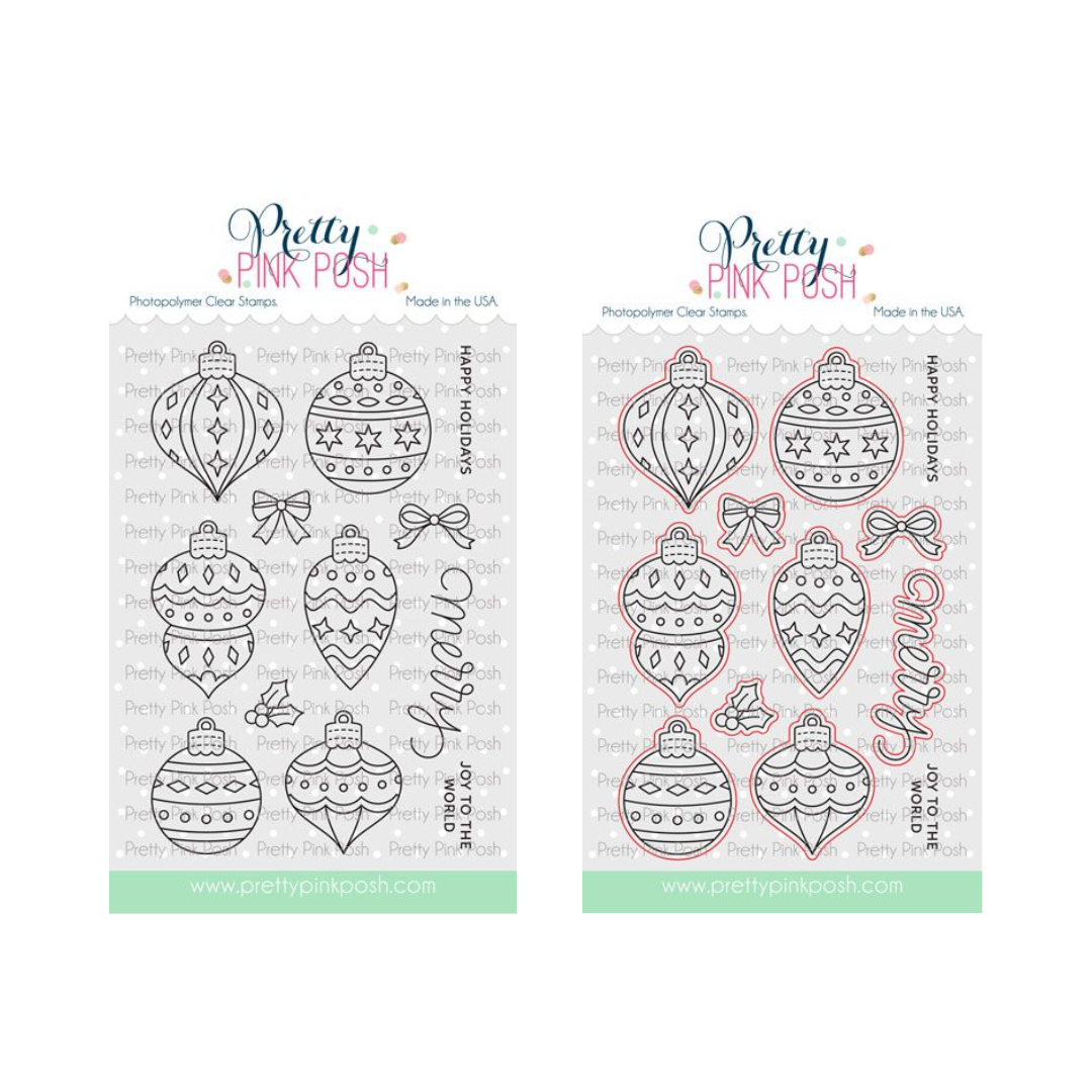 Pretty Pink Posh Holiday Ornaments Stamp & Die Bundle