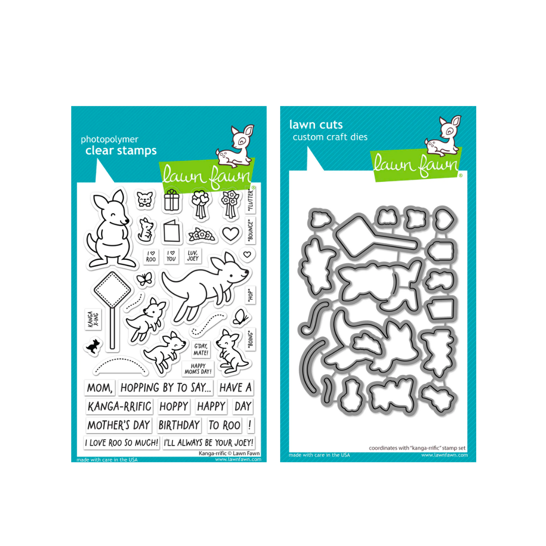Lawn Fawn Kanga-riffic Stamp and Die Set Bundle
