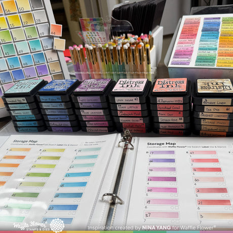 Waffle Flower Ink Swatch Label Stencil